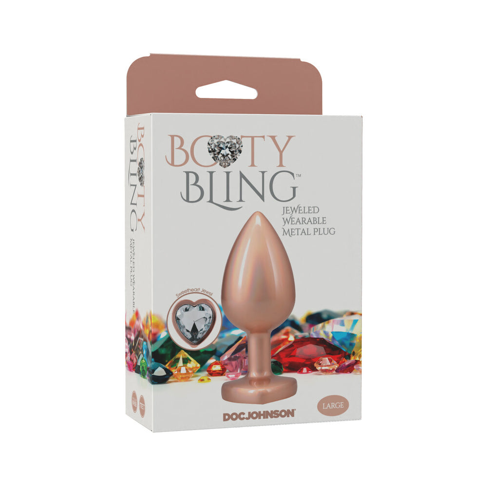 Booty Bling Heart Diamond Jeweled Metal Plug Gold Large 1 Booty Bling Heart Diamond Jeweled Metal Plug Gold Large