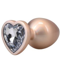 Booty Bling Heart Diamond Jeweled Metal Plug Gold Large 8 Booty Bling Heart Diamond Jeweled Metal Plug Gold Large