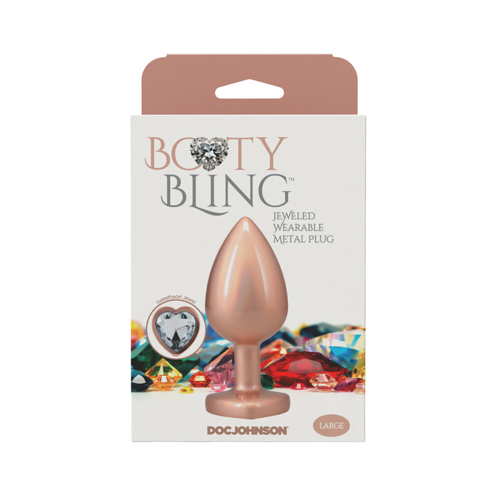 Booty Bling Heart Diamond Jeweled Metal Plug Gold Large 5 Booty Bling Heart Diamond Jeweled Metal Plug Gold Large - Image 5