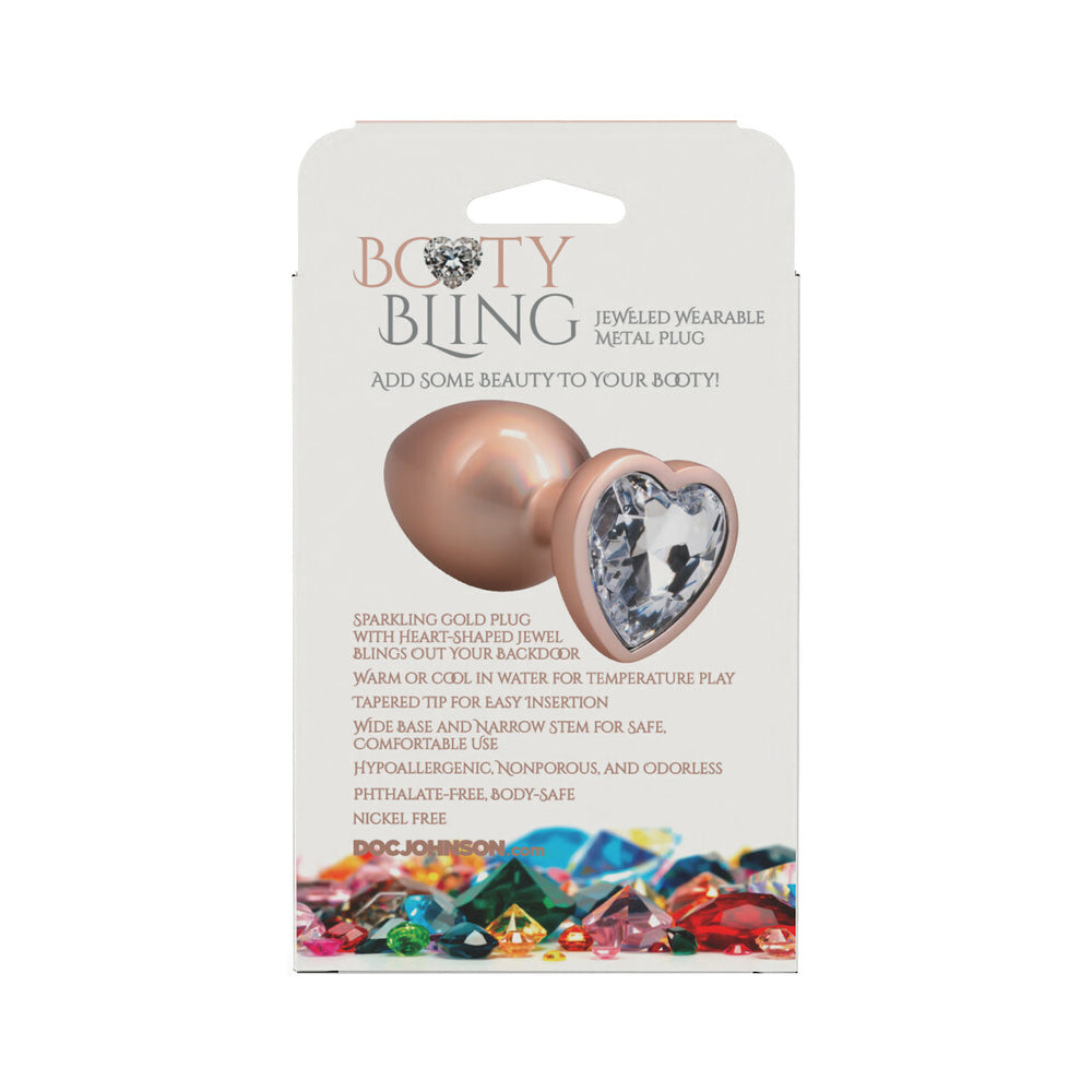 Booty Bling Heart Diamond Jeweled Metal Plug Gold Large 6 Booty Bling Heart Diamond Jeweled Metal Plug Gold Large - Image 6