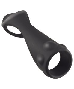 Enhancer Textured Cock Strap & Ball Stretcher Black