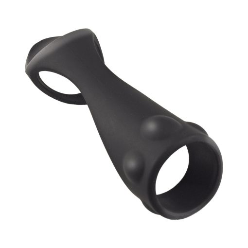Enhancer Textured Cock Strap & Ball Stretcher Black - Image 4