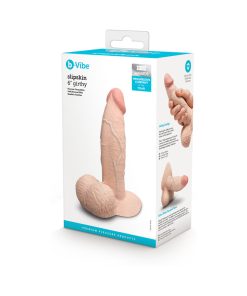 B-Vibe Slipskin Realistic Silicone Dildo 6 In. Girthy Cream