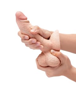 B-Vibe Slipskin Realistic Silicone Dildo 6 In. Girthy Cream