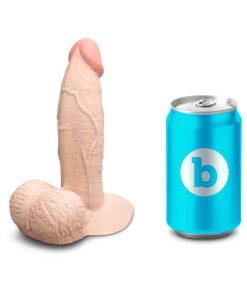 B-Vibe Slipskin Realistic Silicone Dildo 6 In. Girthy Cream
