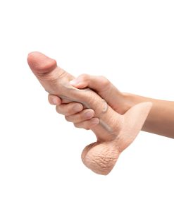 B-Vibe Slipskin Realistic Silicone Dildo 7 In. Girthy Cream