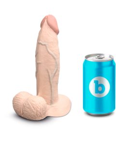 B-Vibe Slipskin Realistic Silicone Dildo 7 In. Girthy Cream