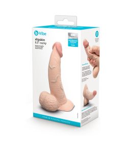 B-Vibe Slipskin Realistic Silicone Dildo 6.5 In. Curved Cream