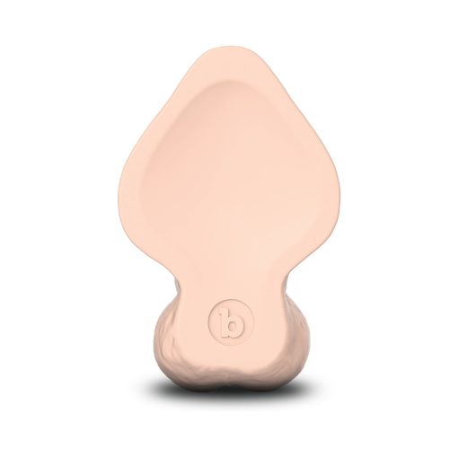 B-Vibe Slipskin Realistic Silicone Dildo 6.5 In. Curved Cream - Image 5