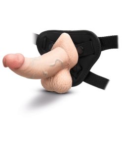 B-Vibe Slipskin Realistic Silicone Dildo 6.5 In. Curved Cream
