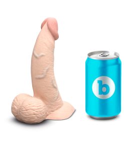 B-Vibe Slipskin Realistic Silicone Dildo 6.5 In. Curved Cream