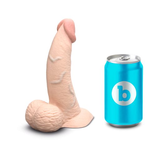 B-Vibe Slipskin Realistic Silicone Dildo 6.5 In. Curved Cream - Image 9