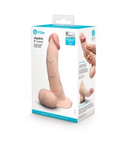 B-Vibe Slipskin Realistic Silicone Dildo 8 In. Curved Cream