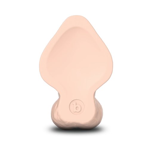 B-Vibe Slipskin Realistic Silicone Dildo 8 In. Curved Cream - Image 5