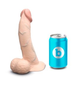 B-Vibe Slipskin Realistic Silicone Dildo 8 In. Curved Cream