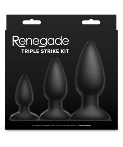 Renegade Triple Strike Anal Training Kit Black - Graduated Body-Safe Silicone Plug Set