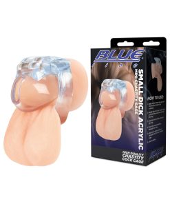 Blue Line Small Dick Acrylic Mini Chastity Cage