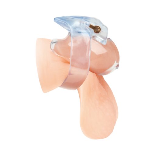 Blue Line Small Dick Acrylic Mini Chastity Cage - Image 3