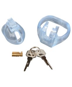 Blue Line Small Dick Acrylic Mini Chastity Cage