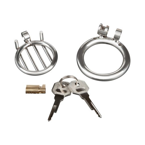Blue Line Stainless Steel Inverted Micro Jail Time Chastity Cage - Image 4