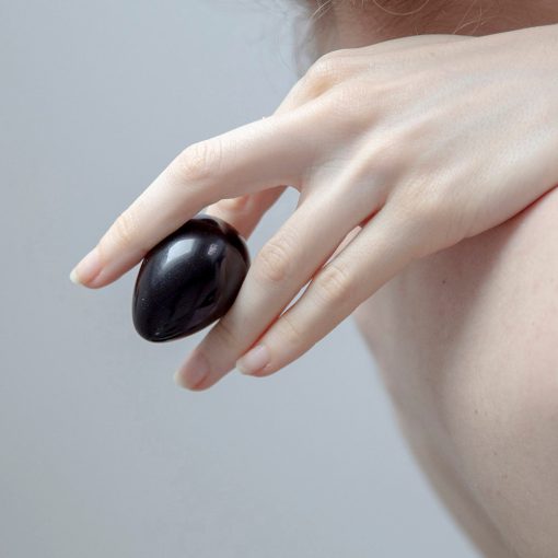 Chakrubs Xaga Yoni Egg Obsidian (Non-Drilled) - Image 4