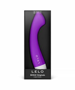 Lelo Moka originals g-spot vibrator with flattened tip design, smooth silicone shaft, and 3-button interface