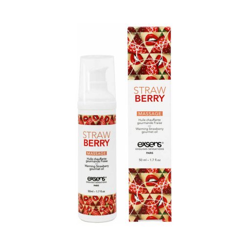 Exsens Warming Massage Oil Strawberry 1.7 Oz.