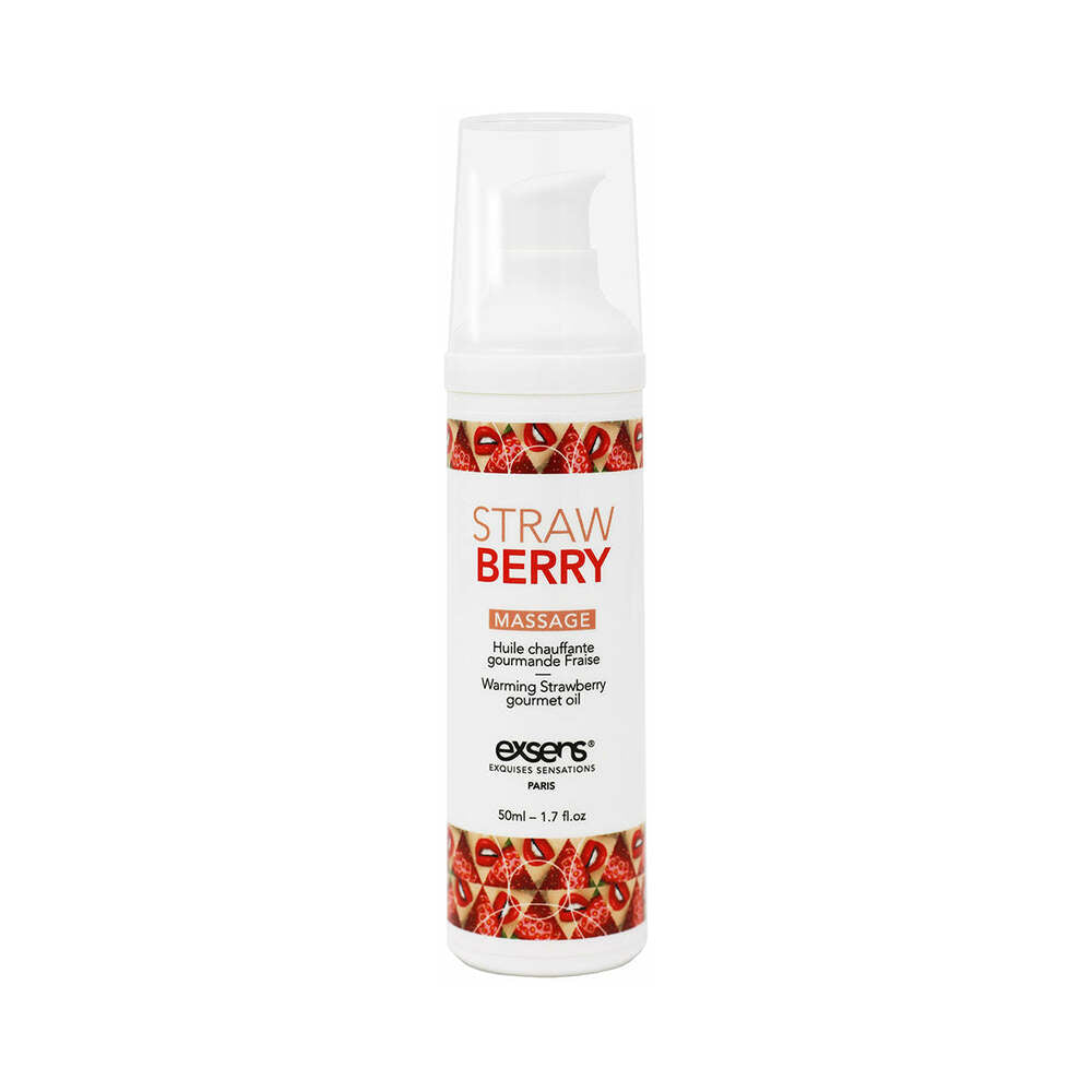 Exsens Warming Massage Oil Strawberry 1.7 Oz. 2 Exsens Warming Massage Oil Strawberry 1.7 Oz. - Image 2