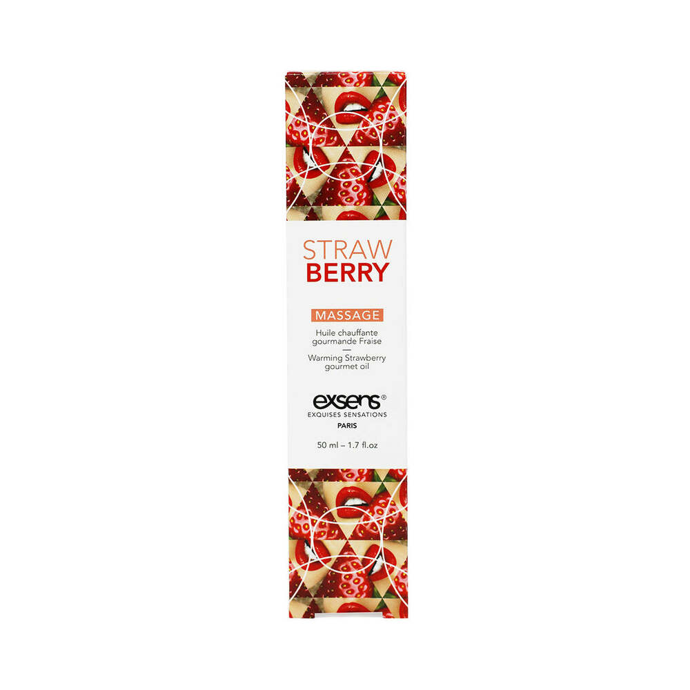 Exsens Warming Massage Oil Strawberry 1.7 Oz. 3 Exsens Warming Massage Oil Strawberry 1.7 Oz. - Image 3
