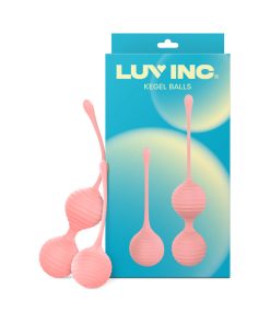 Luv Inc Kg88 Kegel Balls Ribbed Silicone 2-Piece Set Light Pink