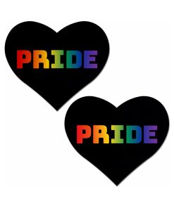 Pastease Love: Rainbow 'Pride' On Black Heart Pasties