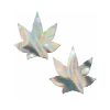 Pastease Indica Pot Leaf: Silver Holographic Weed Pasties