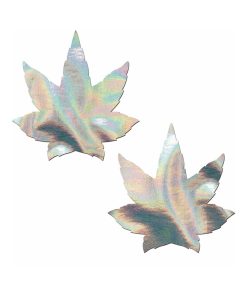 Pastease Indica Pot Leaf: Silver Holographic Weed Pasties