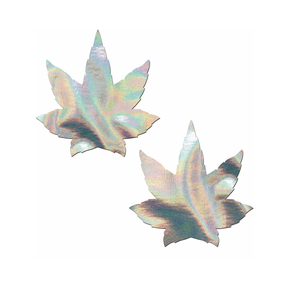 Pastease Indica Pot Leaf: Silver Holographic Weed Pasties 1 Pastease Indica Pot Leaf: Silver Holographic Weed Pasties