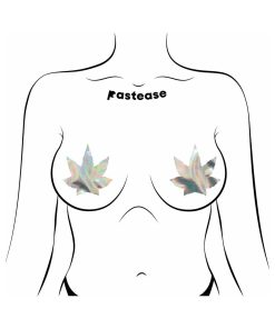 Alternative view of Pastease Indica Pot Leaf: Silver Holographic Weed Pasties