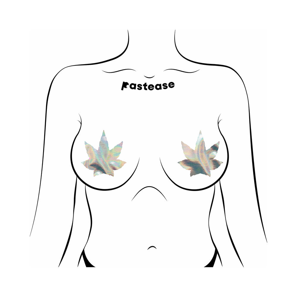 Pastease Indica Pot Leaf: Silver Holographic Weed Pasties 2 Pastease Indica Pot Leaf: Silver Holographic Weed Pasties - Image 2