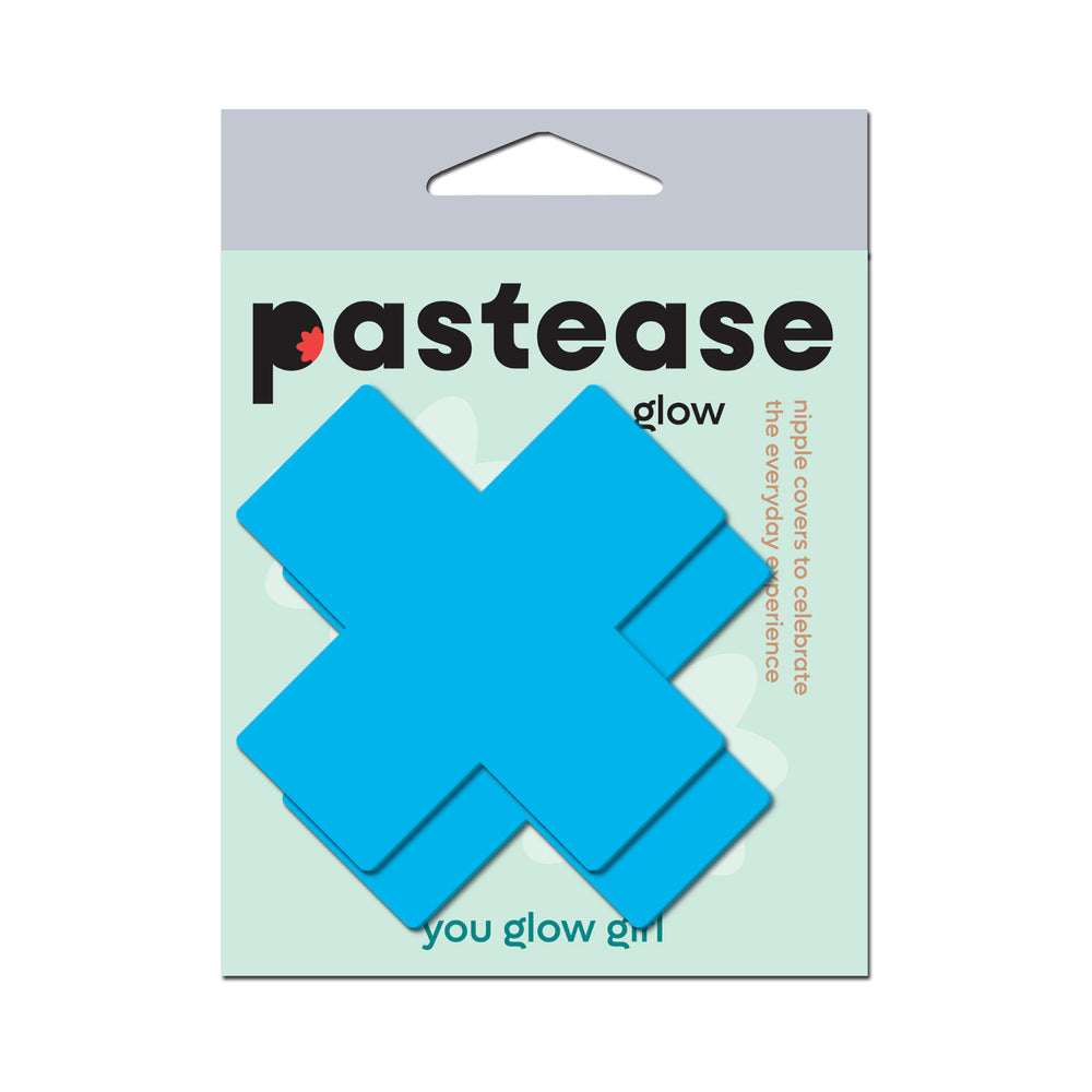 Pastease Plus X: Glow-In-The-Dark Neon Turquoise Cross Pasties Nipple Covers 7 Pastease Plus X: Glow-In-The-Dark Neon Turquoise Cross Pasties Nipple Covers - Image 7