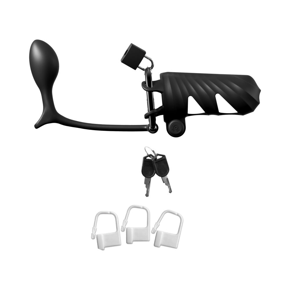 Fantasy C-Ringz Remote-Controlled Vibrating Cock Blocker With Ass-Gasm Plug Black 3 Fantasy C-Ringz Remote-Controlled Vibrating Cock Blocker With Ass-Gasm Plug Black - Image 3