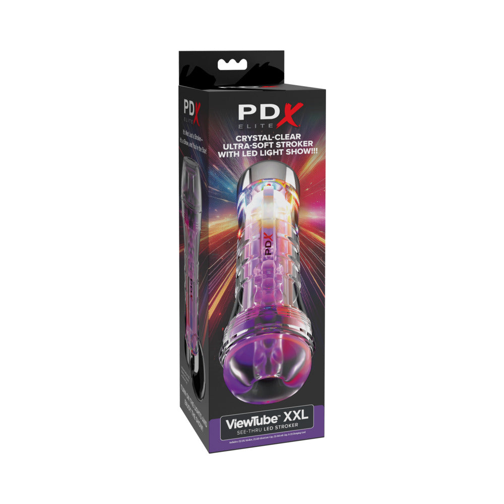 Pdx Elite Viewtube Xxl See Thru Ez-Grip Led Stroker Clear 1 Pdx Elite Viewtube Xxl See Thru Ez-Grip Led Stroker Clear