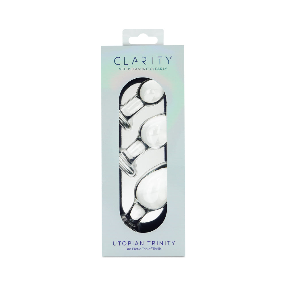 Clarity Utopian Trinity Glass Plug Set 1 Clarity Utopian Trinity Glass Plug Set