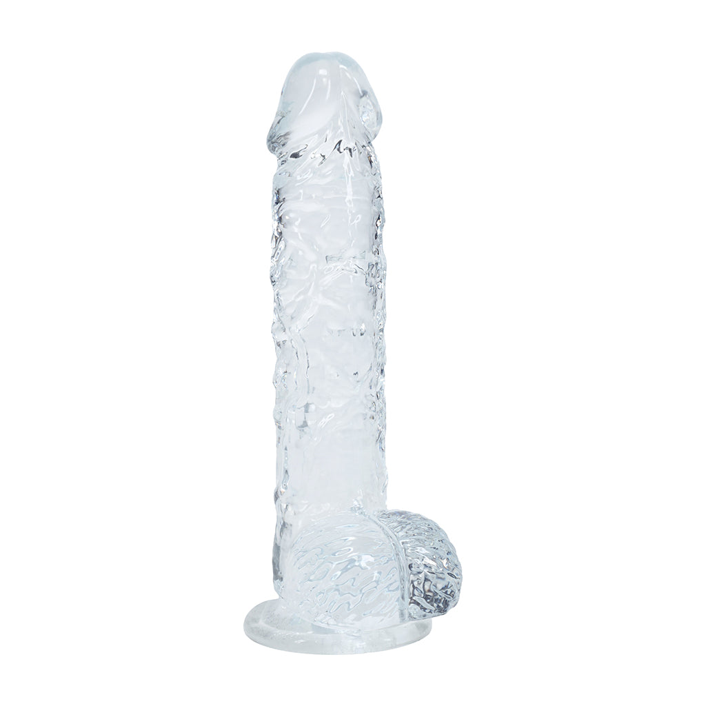 Realrock Realistic 5 In. Dildo With Balls Clear 2 Realrock Realistic 5 In. Dildo With Balls Clear - Image 2