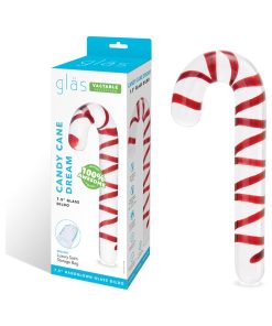 Glas Candy Cane Dream 7.5 In. Glass Dildo