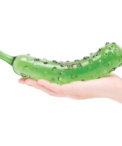Glas Caressing Cucumber 8.25 In. Glass Dildo