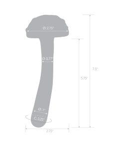 Glas Magic Mushroom Dildo 7.5 In. Glass Dildo