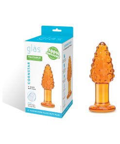 Glas Cornstar 4 In. Glass Butt Plug