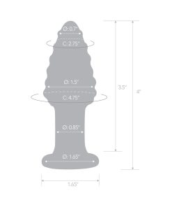 Glas Cornstar 4 In. Glass Butt Plug