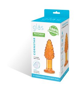 Glas Cornstar 4 In. Glass Butt Plug