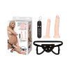 Lux Fetish 3Pc Strap-On Pegging Trainer Set With Vibrating Dildo