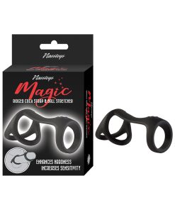 Magic Ridged Cock Strap&Ball Stretcher Black