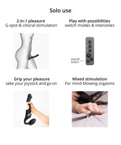 Strap-On-Me Multi Orgasm Bendable Strap-On Medium Black